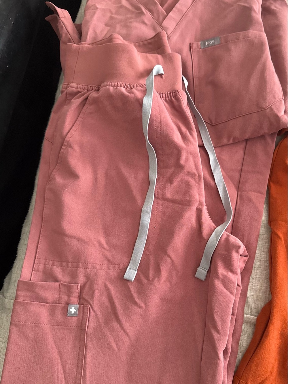 FIGS Kids Cargo Joggers - Dusty Rose Pink